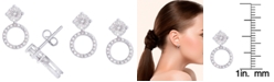 Macy's Diamond 1/5 ct. t.w. Round Drop Miracle Plate Stud Earrings in Sterling Silver
